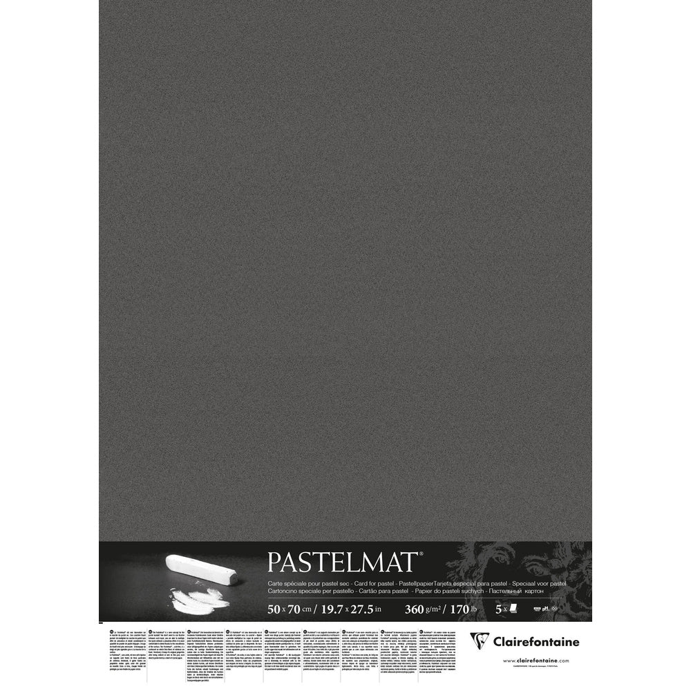 Paquet Pastelmat 50x70cm 5F 360g anthracite CLAIREFONTAINE
