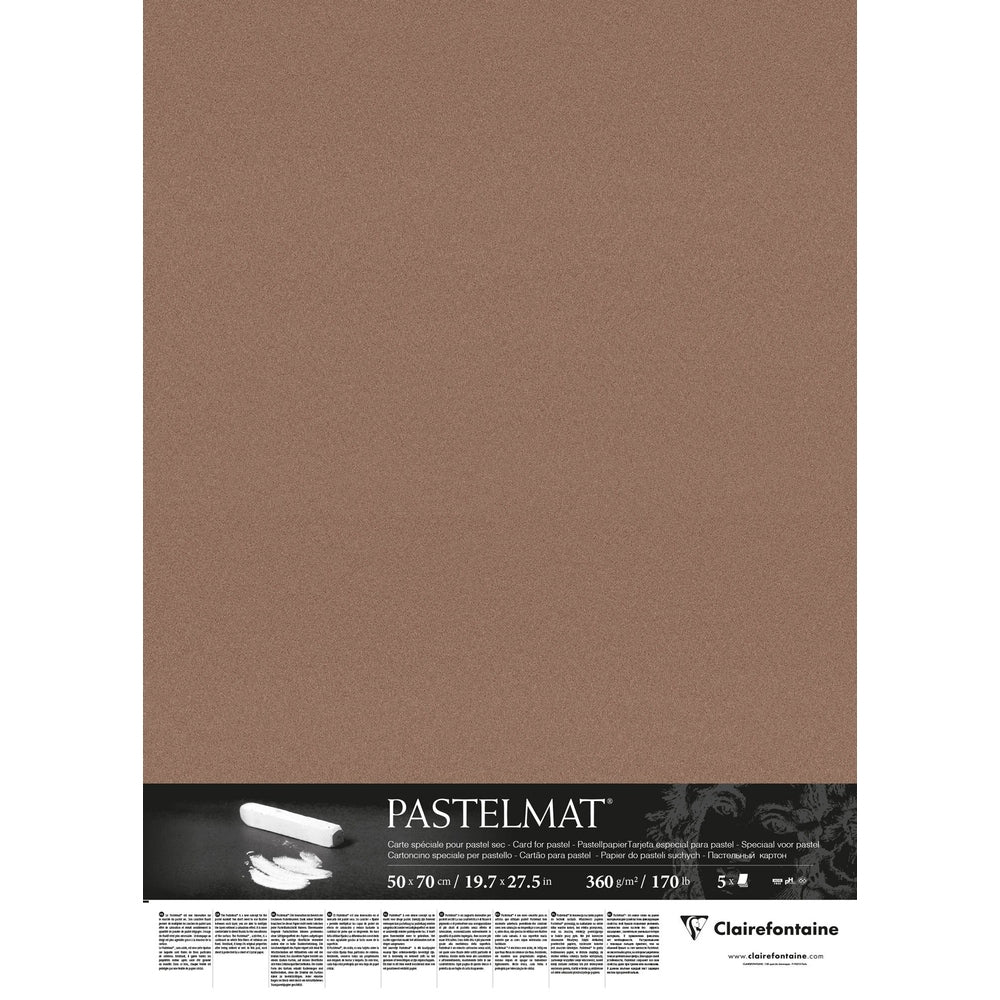 Paquet Pastelmat 50x70cm 5F 360g brun CLAIREFONTAINE