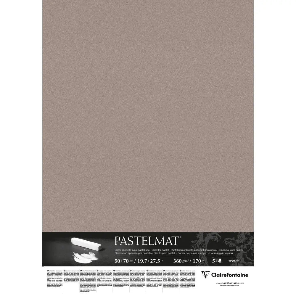 Paquet Pastelmat 50x70cm 5F 360g gris foncé CLAIREFONTAINE