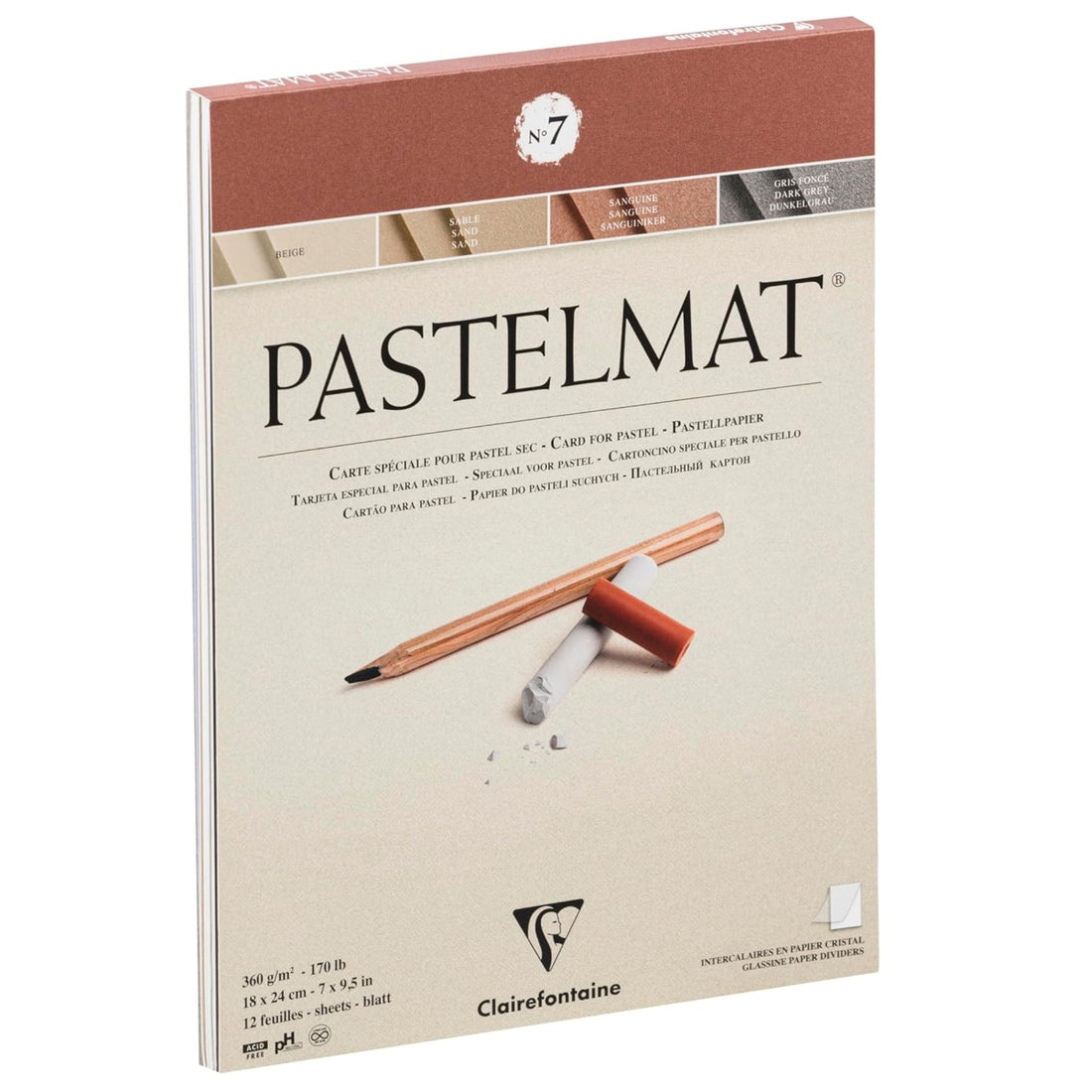 Pastelmat Pad N°7 360g  Anthracite  12 Sheets 7.1x9.45in