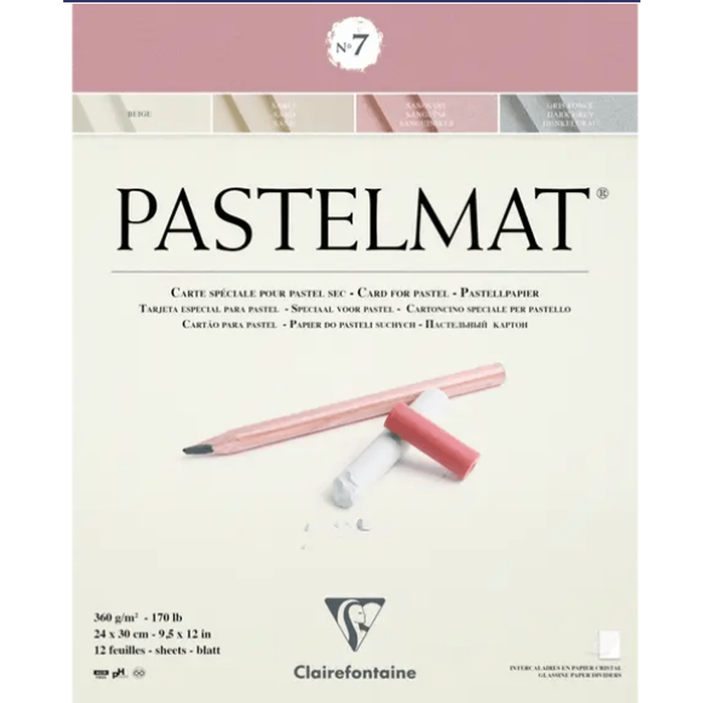 Bloc collé Pastelmat n°7 24x30cm 12F 360g CLAIREFONTAINE