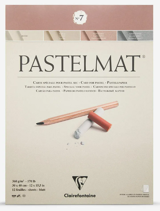 Bloc collé Pastelmat n°7 30x40cm 12F 360g CLAIREFONTAINE