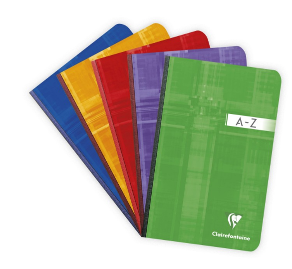 Livre indexé  192 Pages 4¼X6¾. Assortis CLAIREFONTAINE