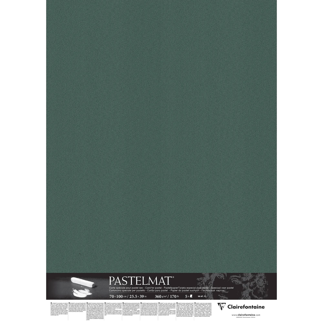 Pastelmat pack 5sh 360g dark green 70x100cm