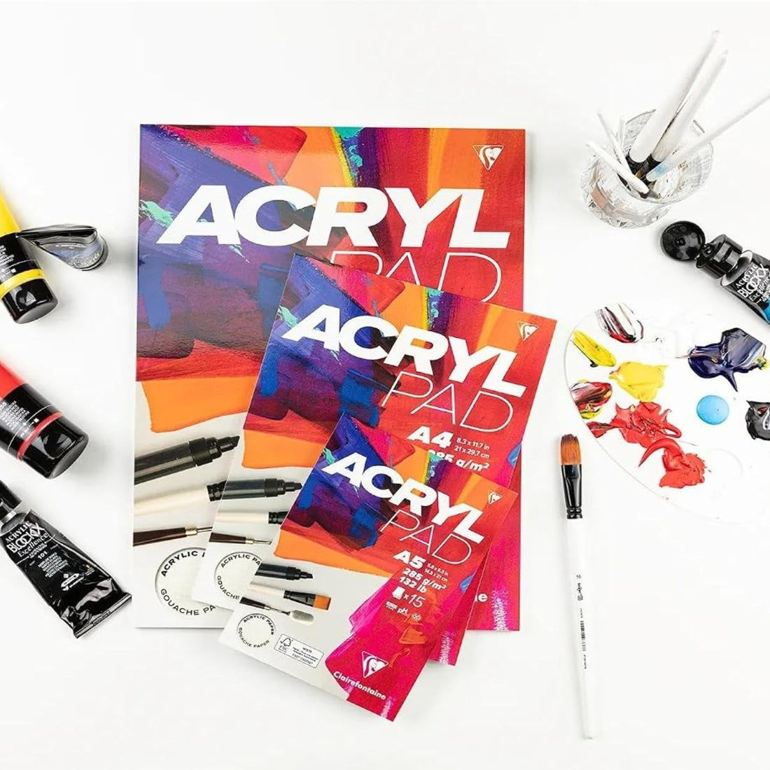 Bloc Acrylpad 285G 15 feuilles A4 (21 x 29,7 cm) by CLAIREFONTAINE
