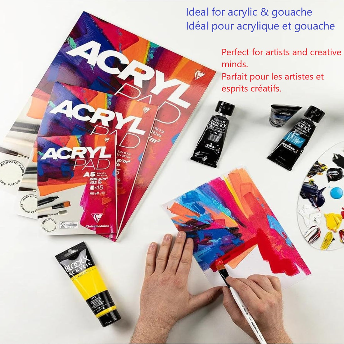 Bloc Acrylpad 285G 15 feuilles A4 (21 x 29,7 cm) by CLAIREFONTAINE