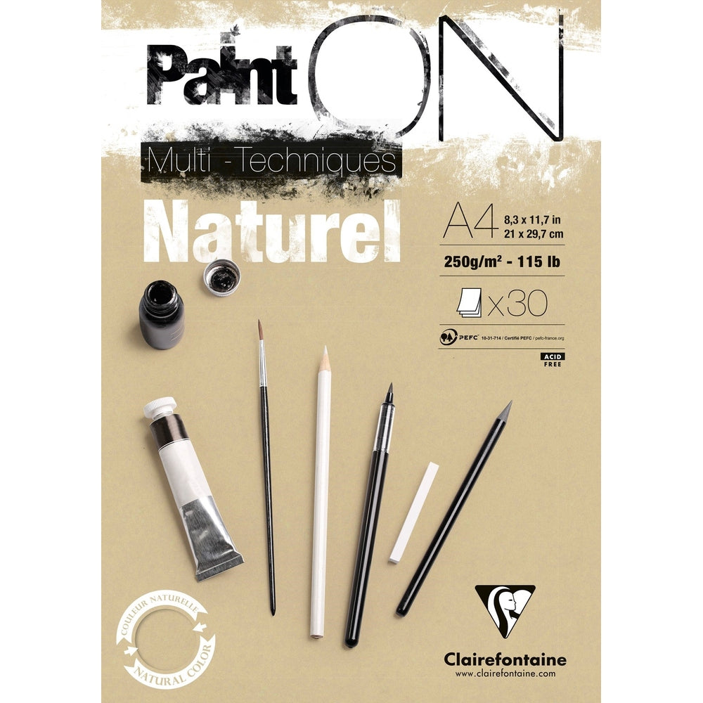 Paint'on - Peinture sur Multi Technic A4 250g  30S  21x29.7cm CLAIREFONTAINE