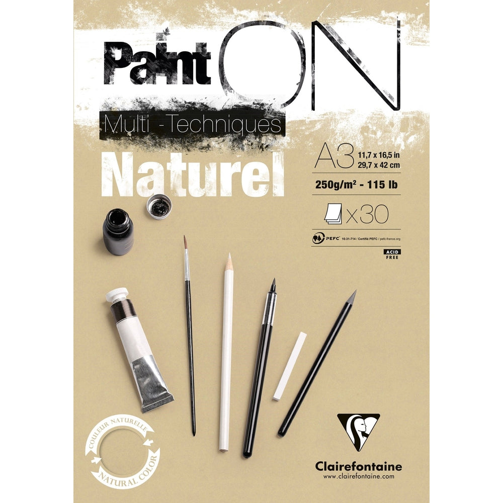 Paint'on - Peinture sur Multi Technic A3 250g  40S  29.7x42cm CLAIREFONTAINE