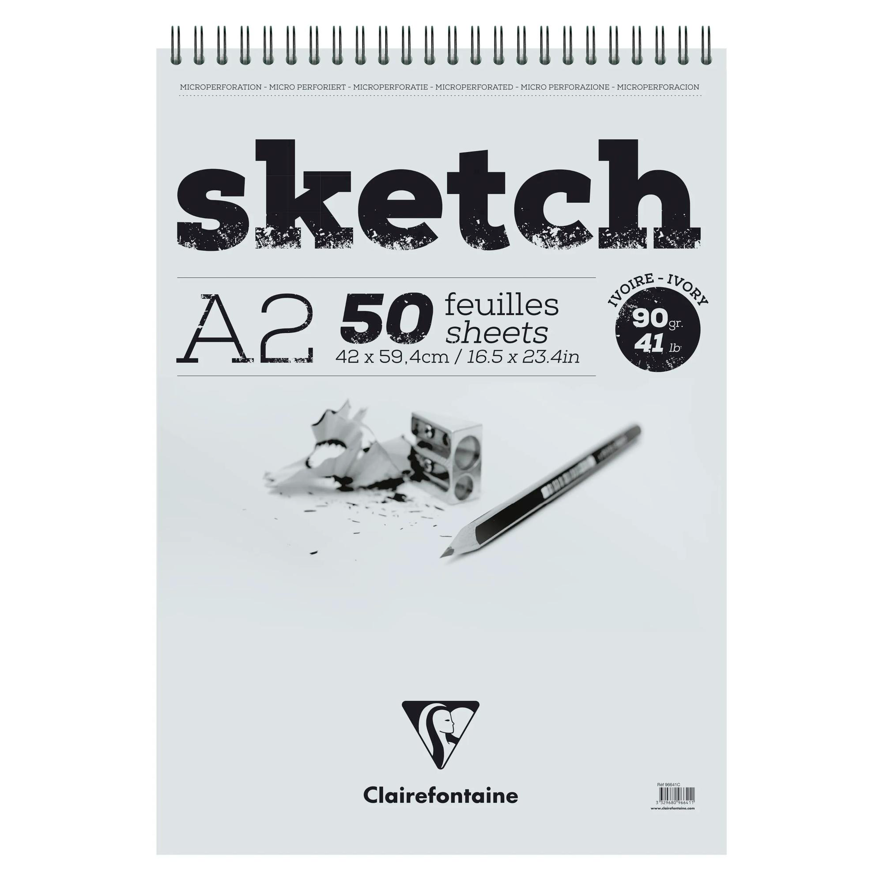 Sketchpad glued Ivory 100p 90gr A2