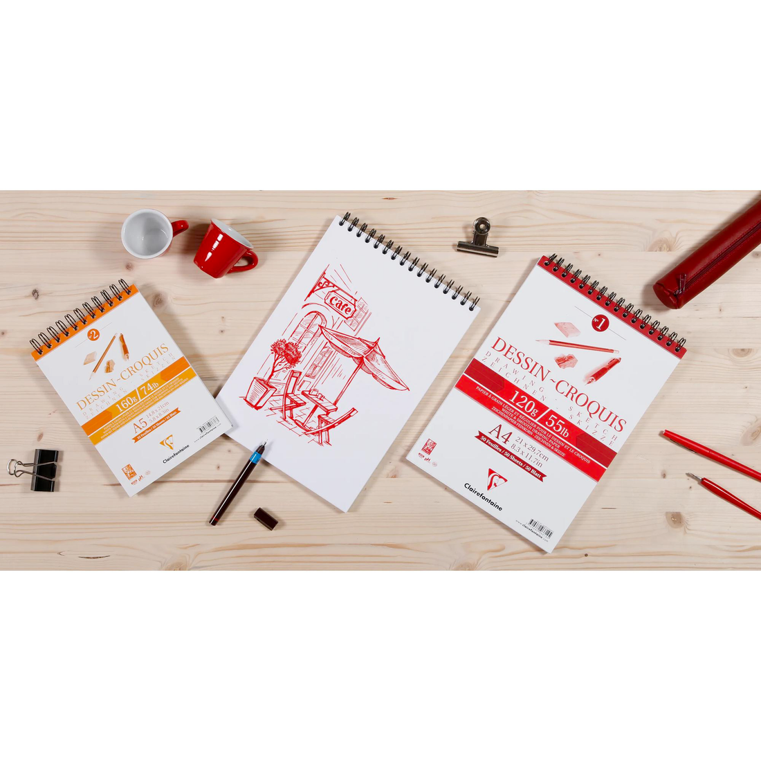 Bloc Dessin Croquis R.I. 160G 35 feuilles A4 (21 x 29,7 cm) by CLAIREFONTAINE