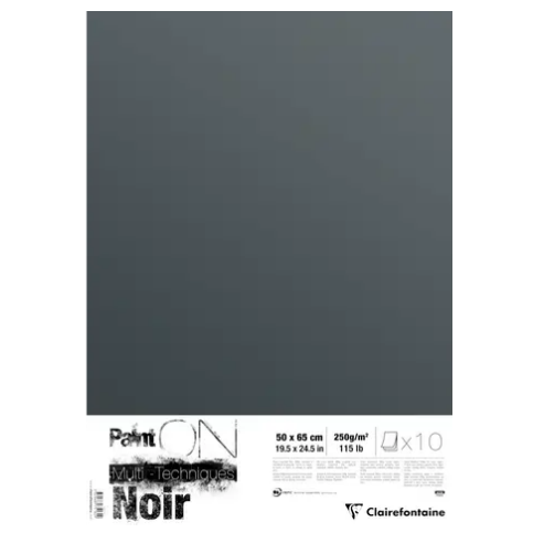 Paint'On Noir 250g. 10F 19,7X25,5 CLAIREFONTAINE