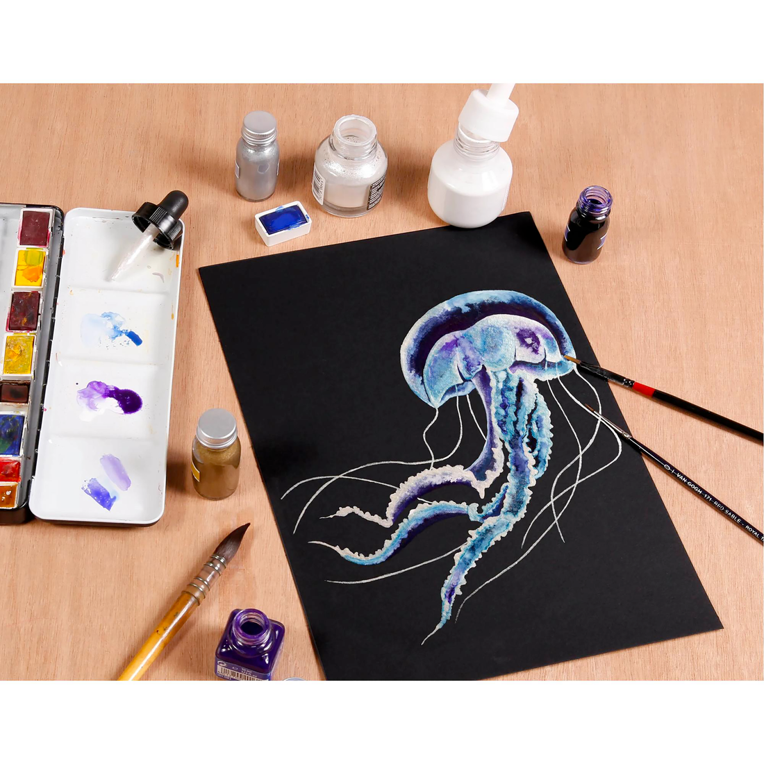 ETIVAL BLACK WATERCOLOUR PAD DOUBLE GRAIN 140lb  A4/5.