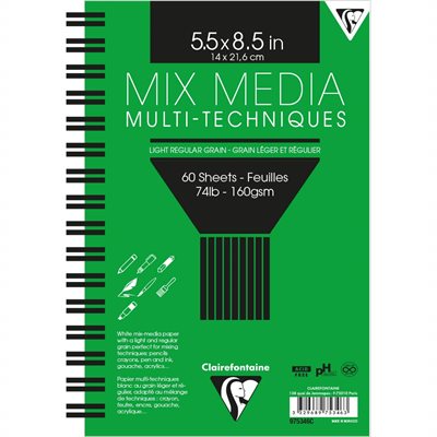 Média Mix Spirale 14X21,6 60S 160G CLAIREFONTAINE