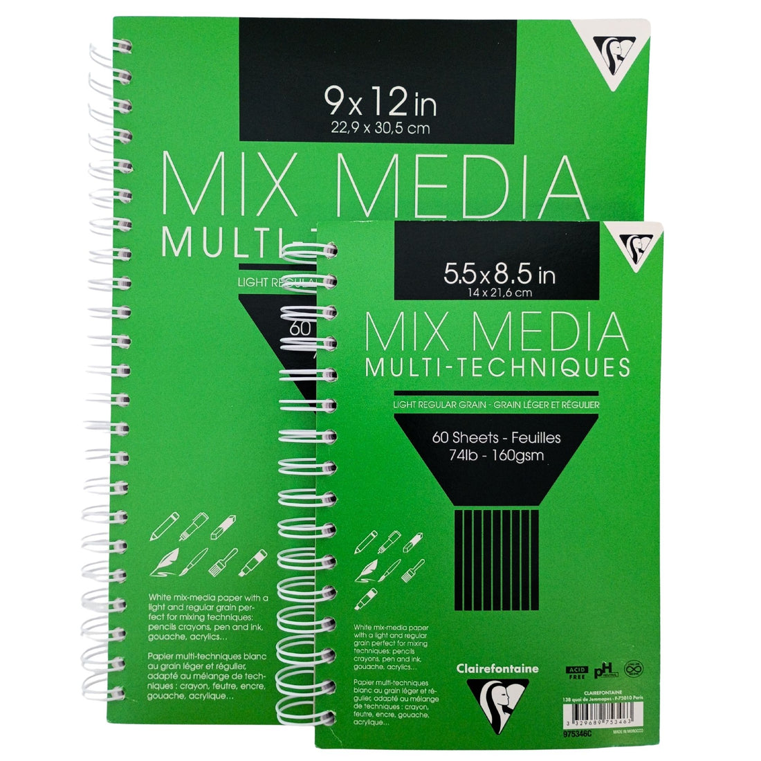 Média Mix Spirale 14X21,6 60S 160G CLAIREFONTAINE