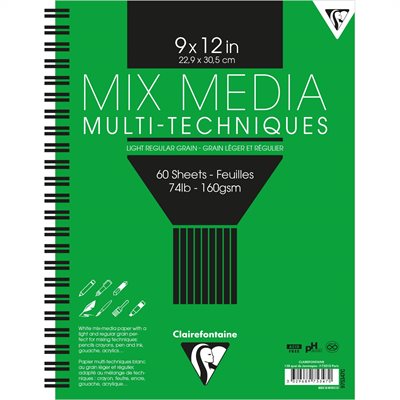 Média Mix Spirale 222,9X30,5 60S 160G CLAIREFONTAINE