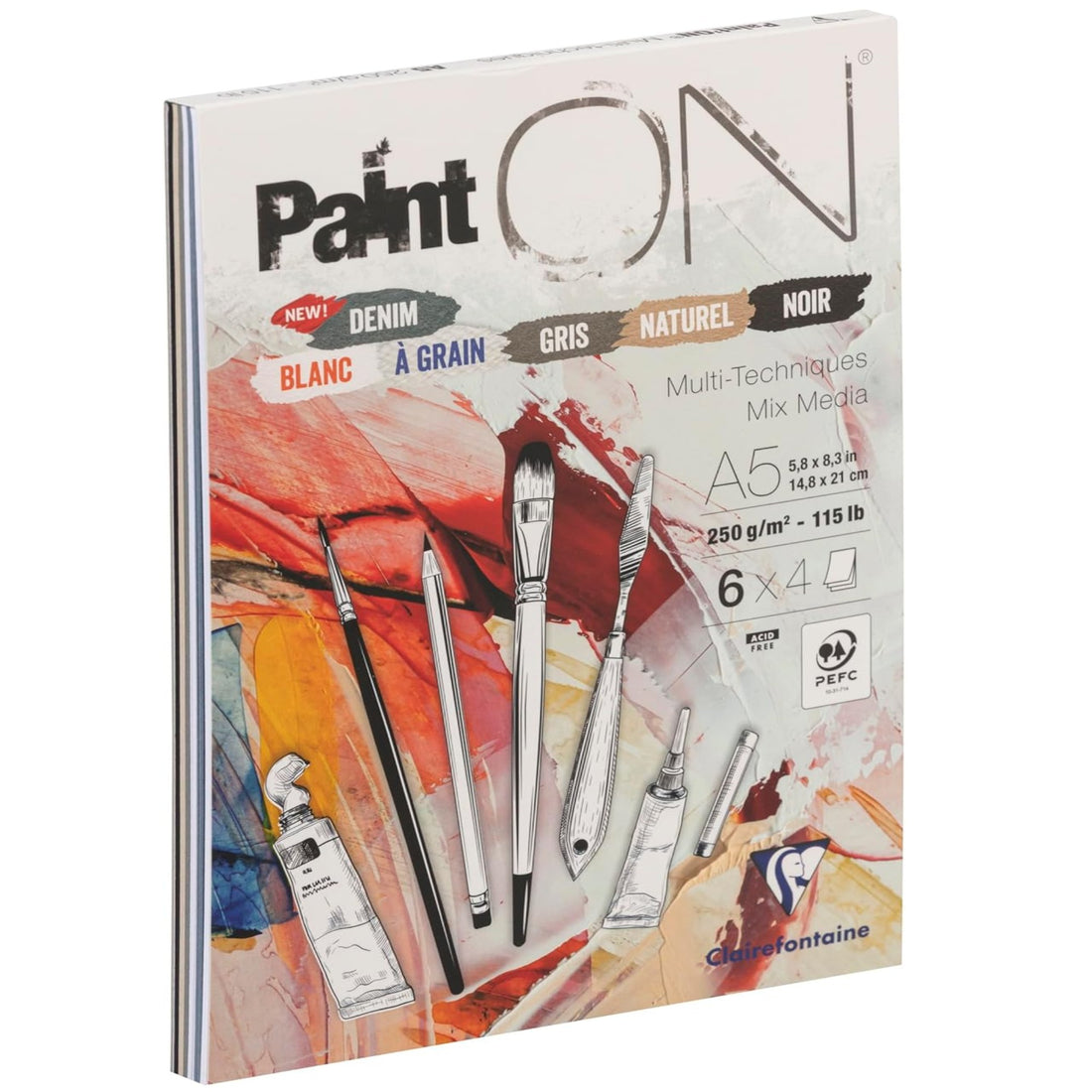 Paint'On 115Lb N°6 Bloc Assorti 24F A5