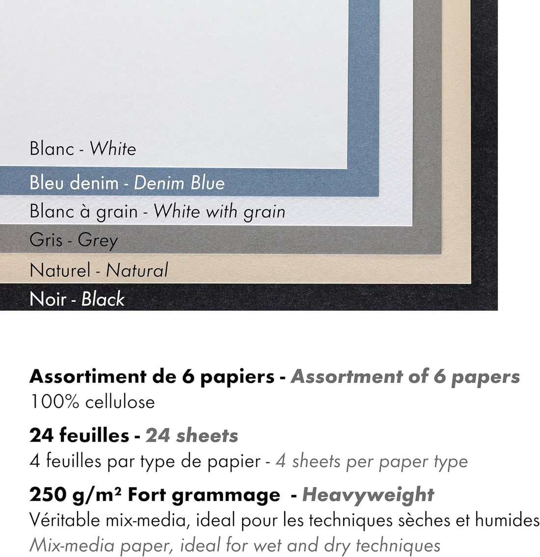 Paint'On 115Lb N°6 Bloc Assorti 24F A5