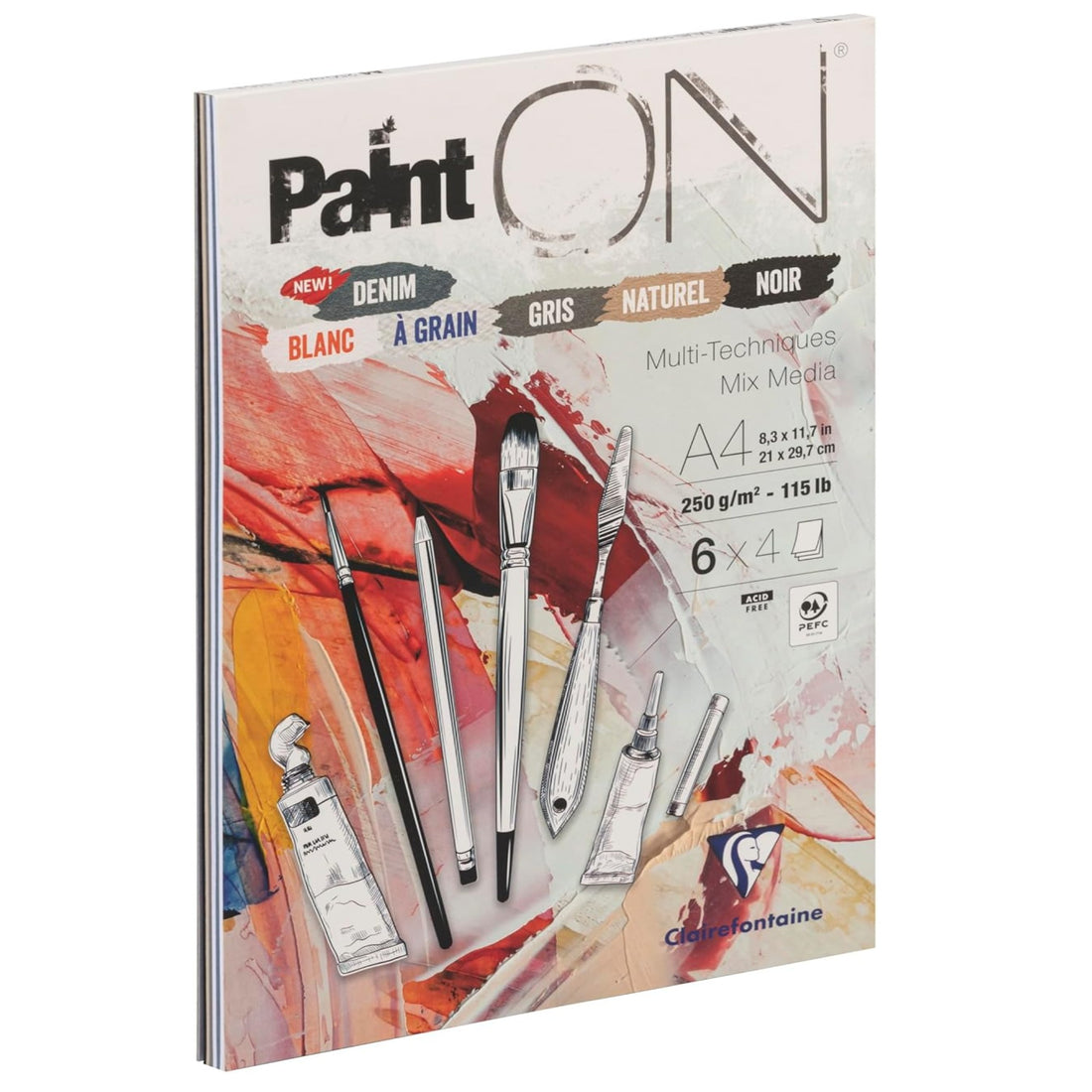 Paint'On 115Lb N°6 Bloc Assorti 24F 8.3X11