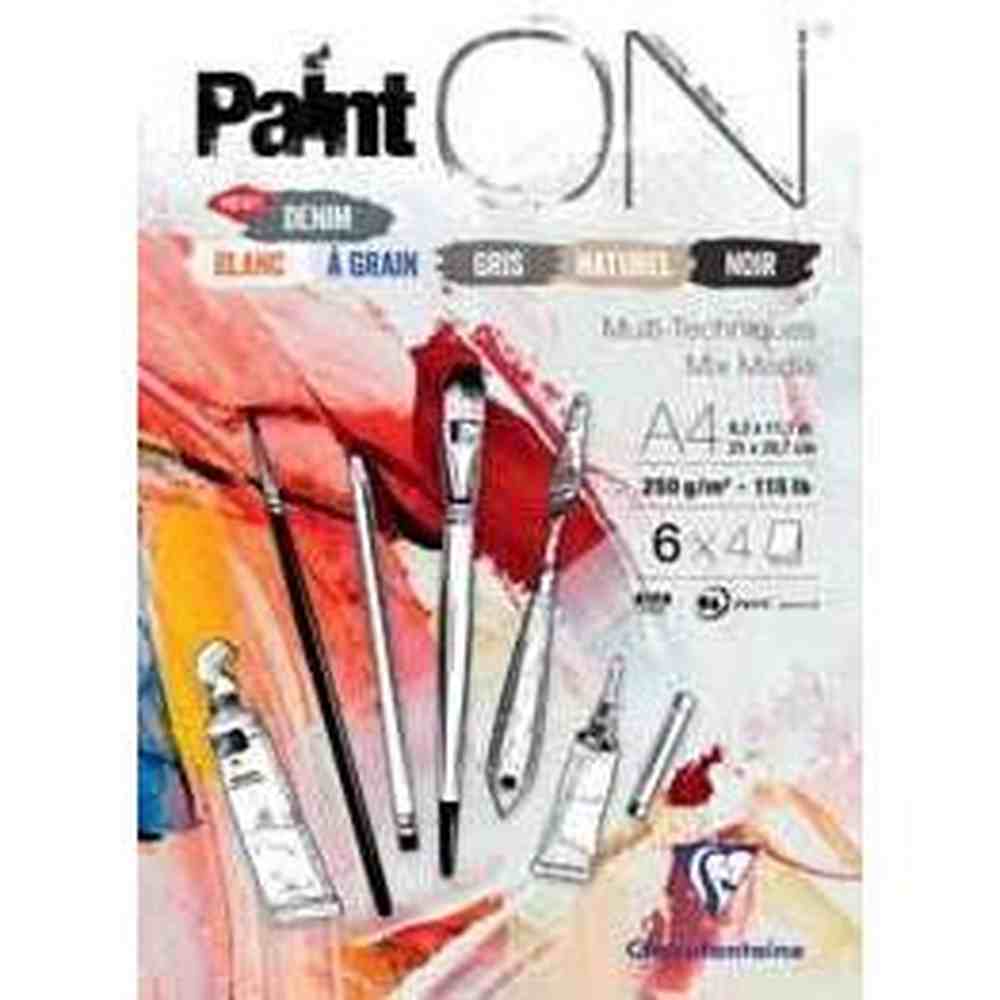 Paint'On 115Lb N°6 Bloc Assorti 24F 8.3X11 CLAIREFONTAINE