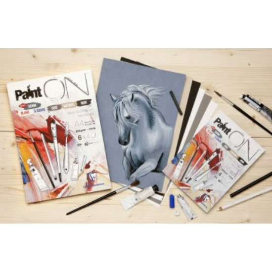 Paint'On 115Lb N°6 Bloc Assorti 24F A3 CLAIREFONTAINE