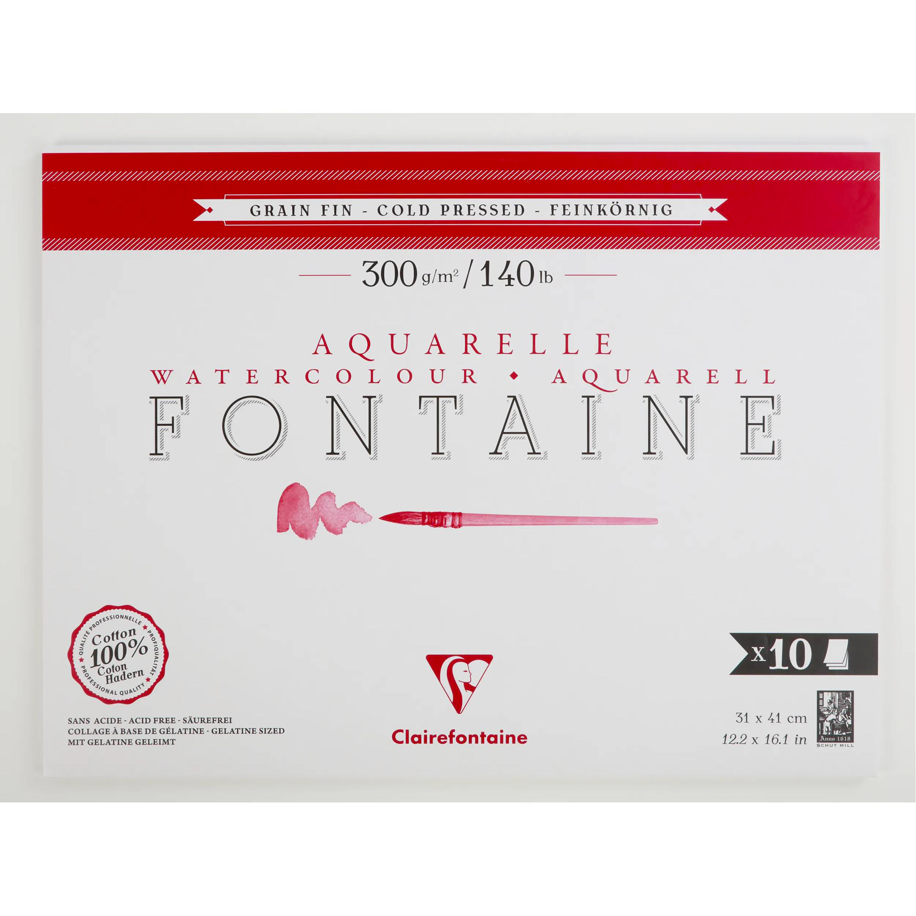 Bloc Fontaine Grain Fin 31x41cm 10 feuilles Collé 1 côté