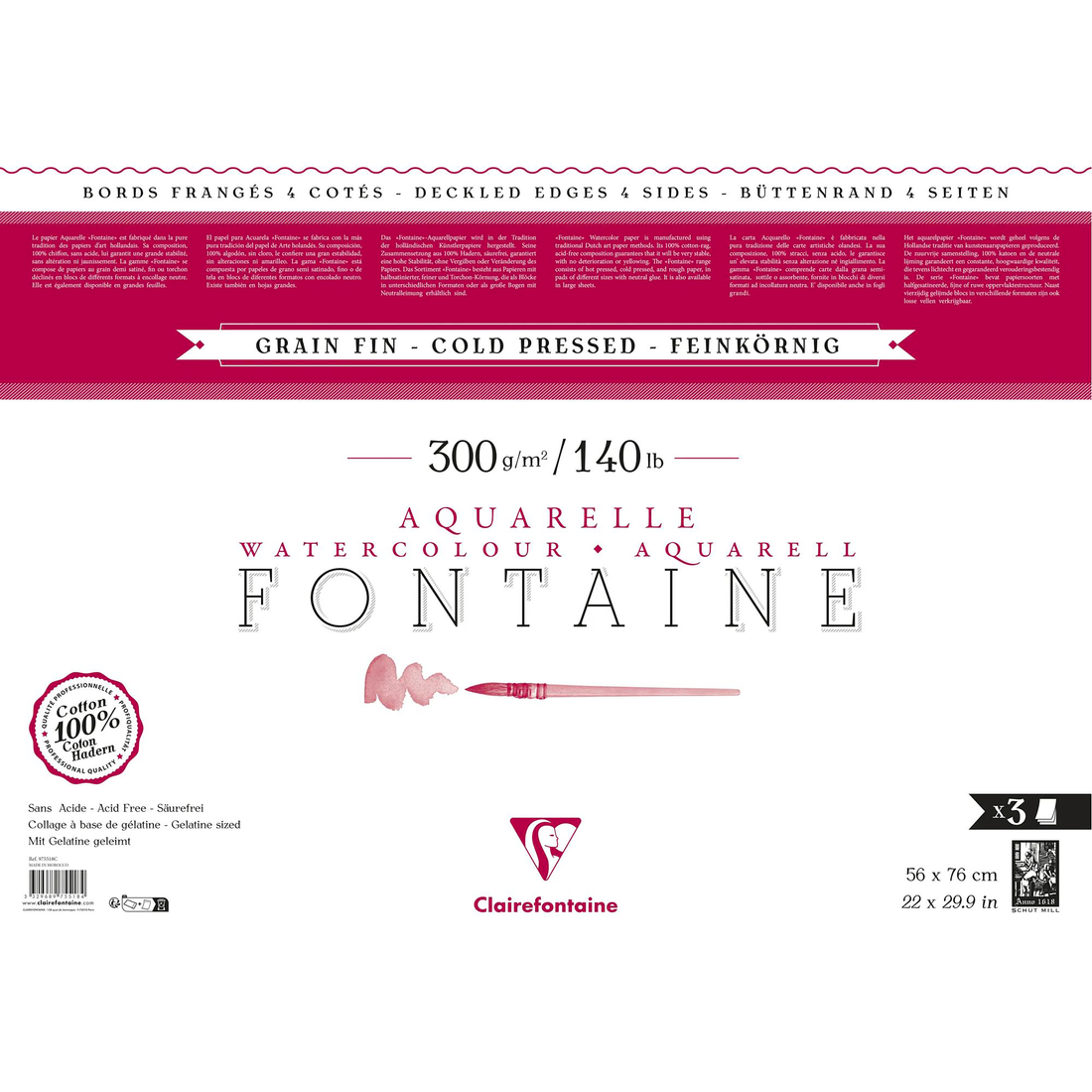 Manipack 3 feuilles Fontaine 56x76 G Fin Frangé 4 Côtés 3