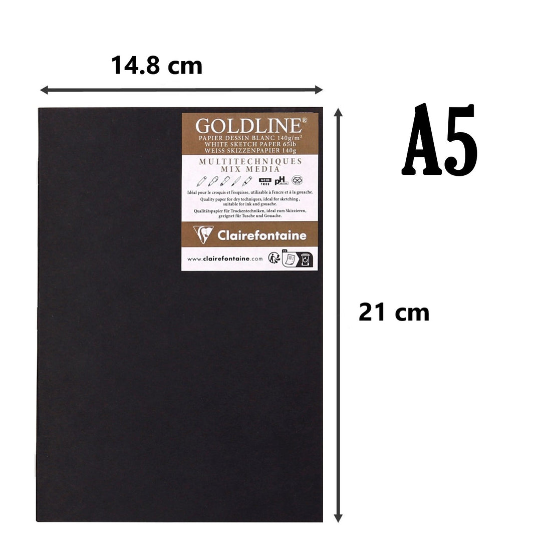 Goldline Sketch Pad White Stapled 20 sheets (5,8 x 8,3 in)