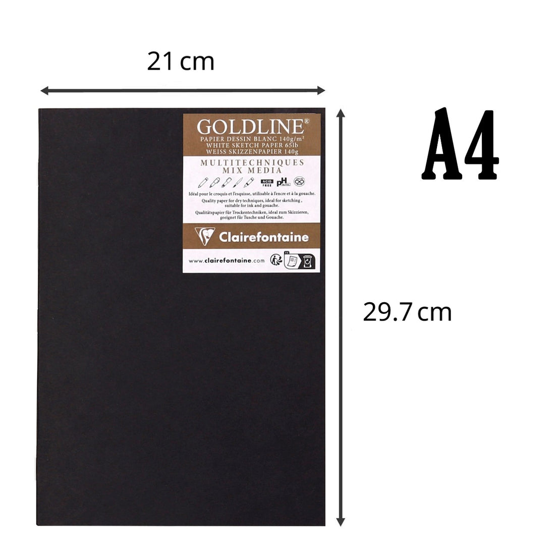 Goldline Sketch Pad White Stapled 20 sheets (8,25 x 11,75 in)