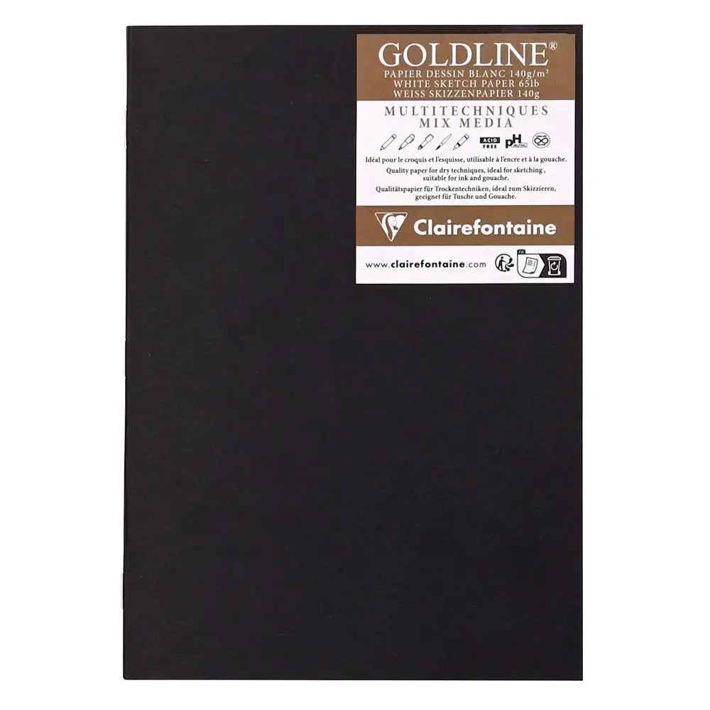 Goldline carnet de croquis agrafé - 20 feuilles blanches - A4 (21x29.7cm) CLAIREFONTAINE