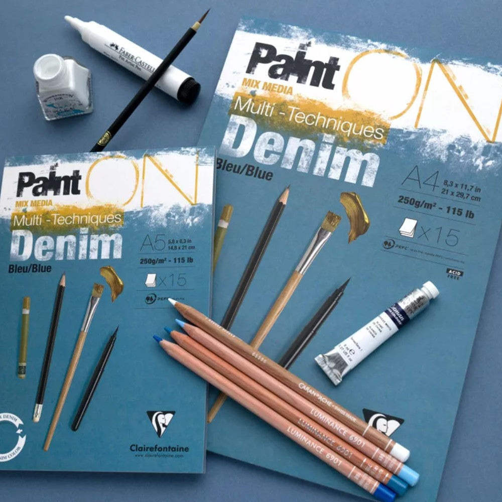 Paint'On Drawing pad Blue Jean A5 15F 250g