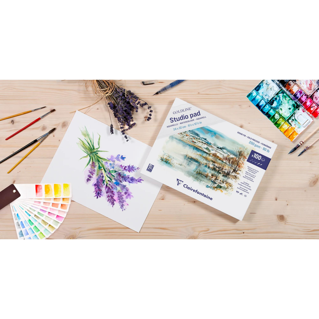 Bloc aquarelle collé Goldline Studio 200G 50 feuilles (30 x 40 cm) by CLAIREFONTAINE
