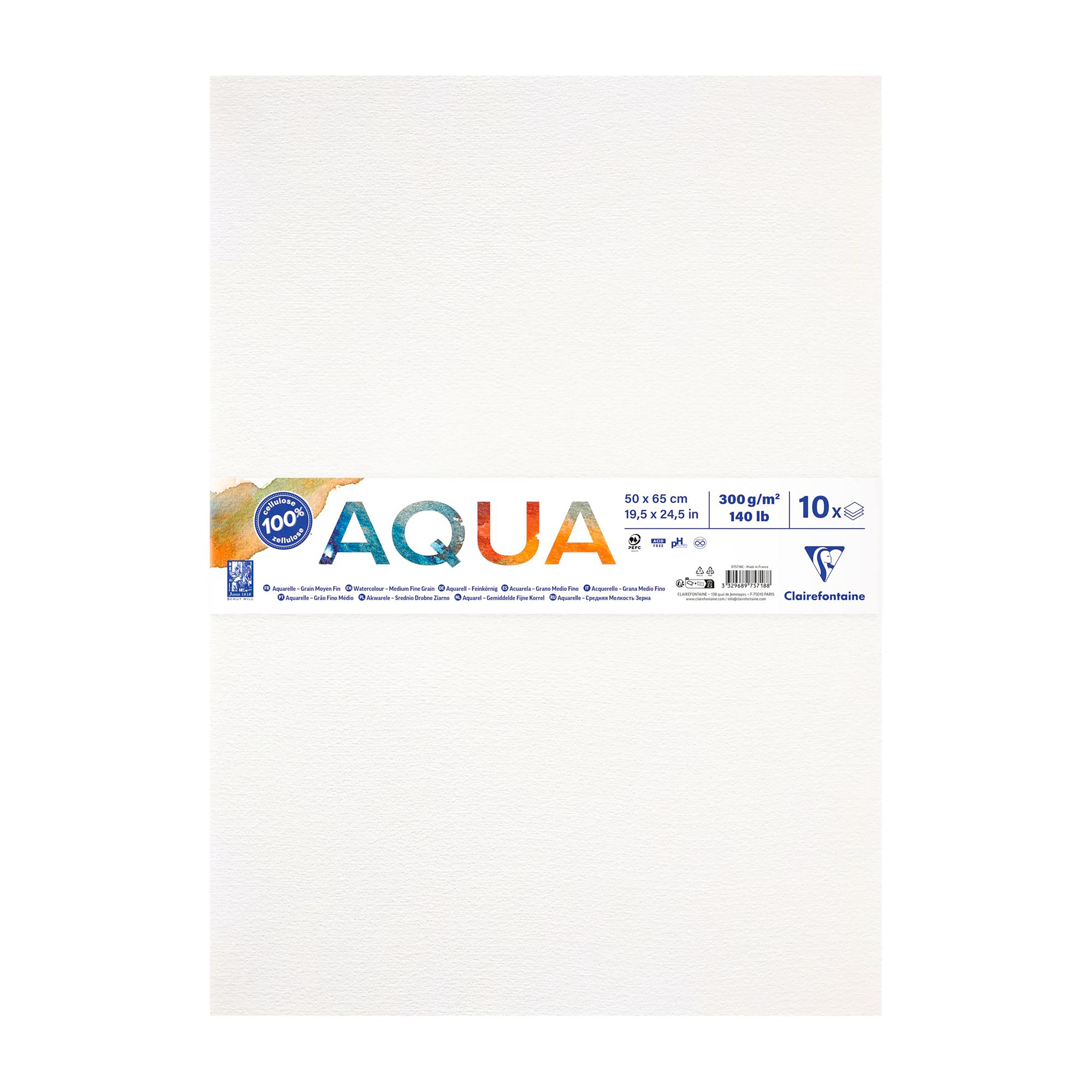 GOLDLINE AQUA paper pack of 10 sheets 50x65cm