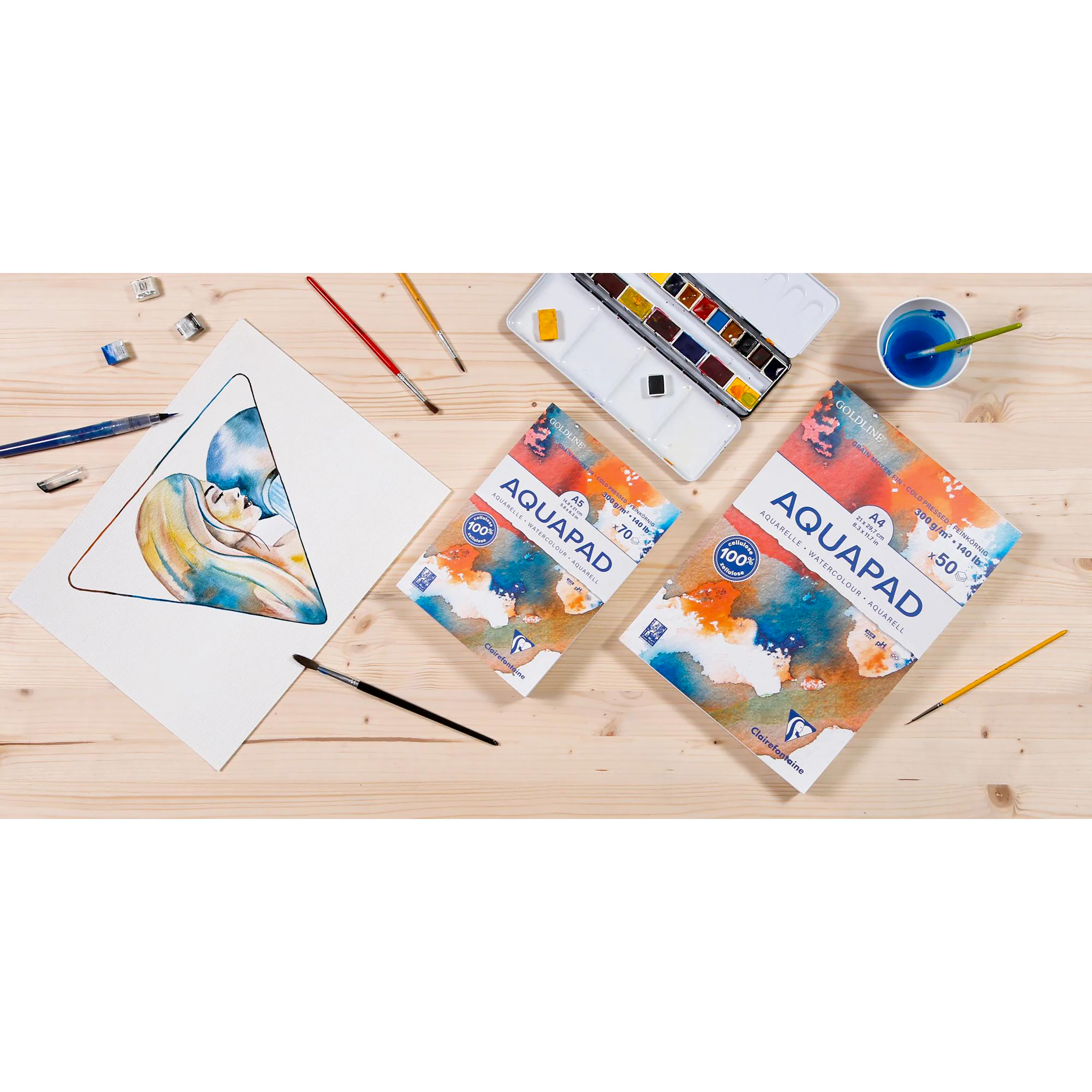 GOLDLINE AQUA paper pack of 10 sheets 50x65cm