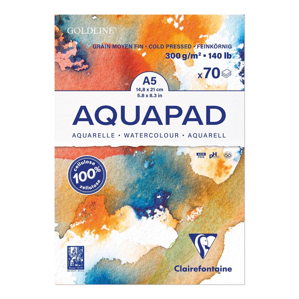 Goldline Aqua 300G Grain fin moyen A5 70Sh Blanc CLAIREFONTAINE
