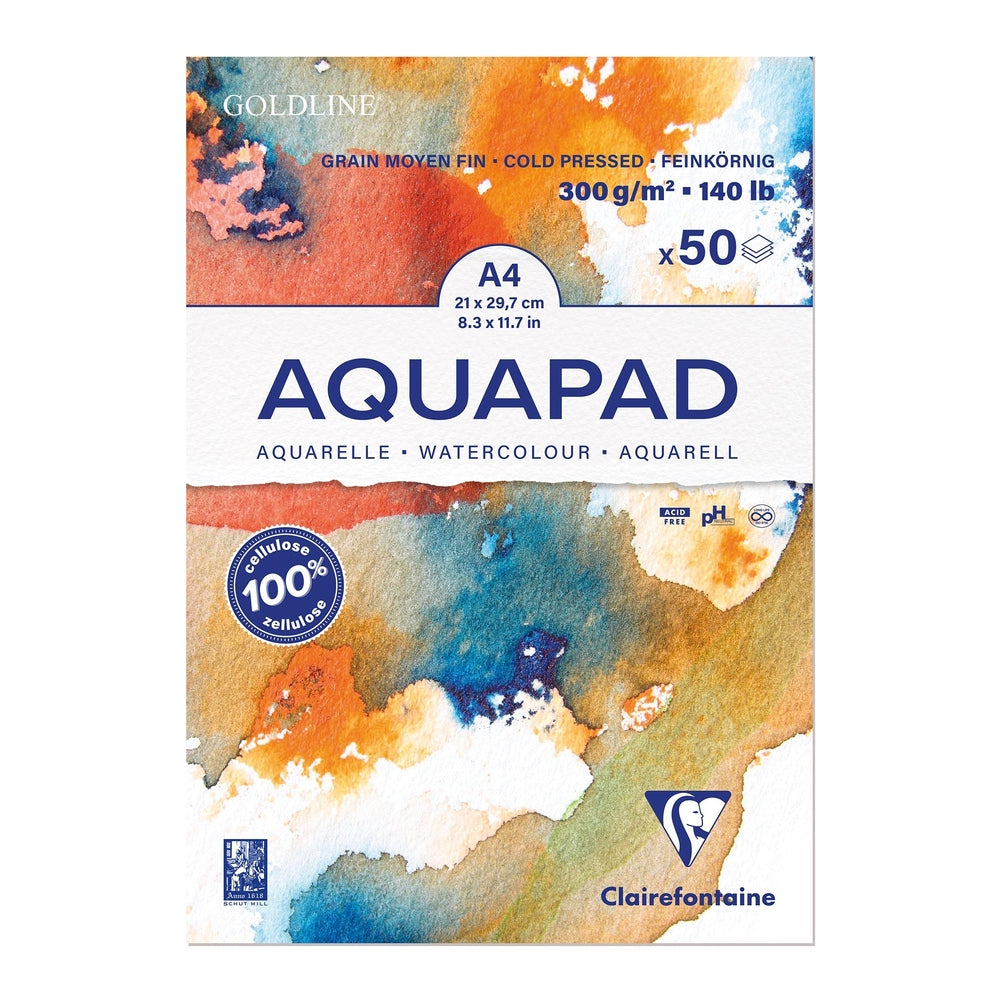 Goldline Aqua 300G Grain moyen fin A4 50Sh Blanc CLAIREFONTAINE