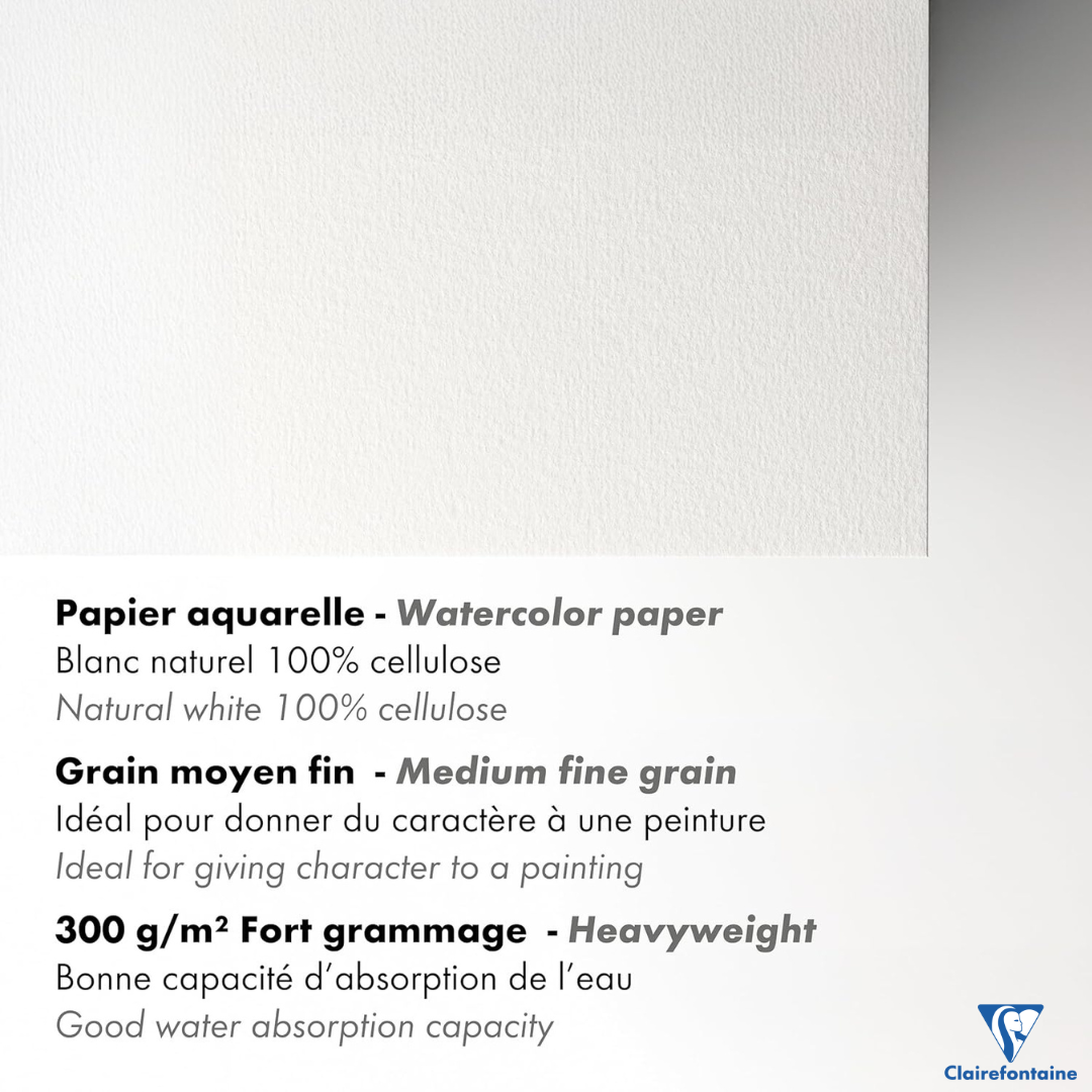 Goldline Aqua 300G Grain fin moyen A3 30Sh Blanc CLAIREFONTAINE
