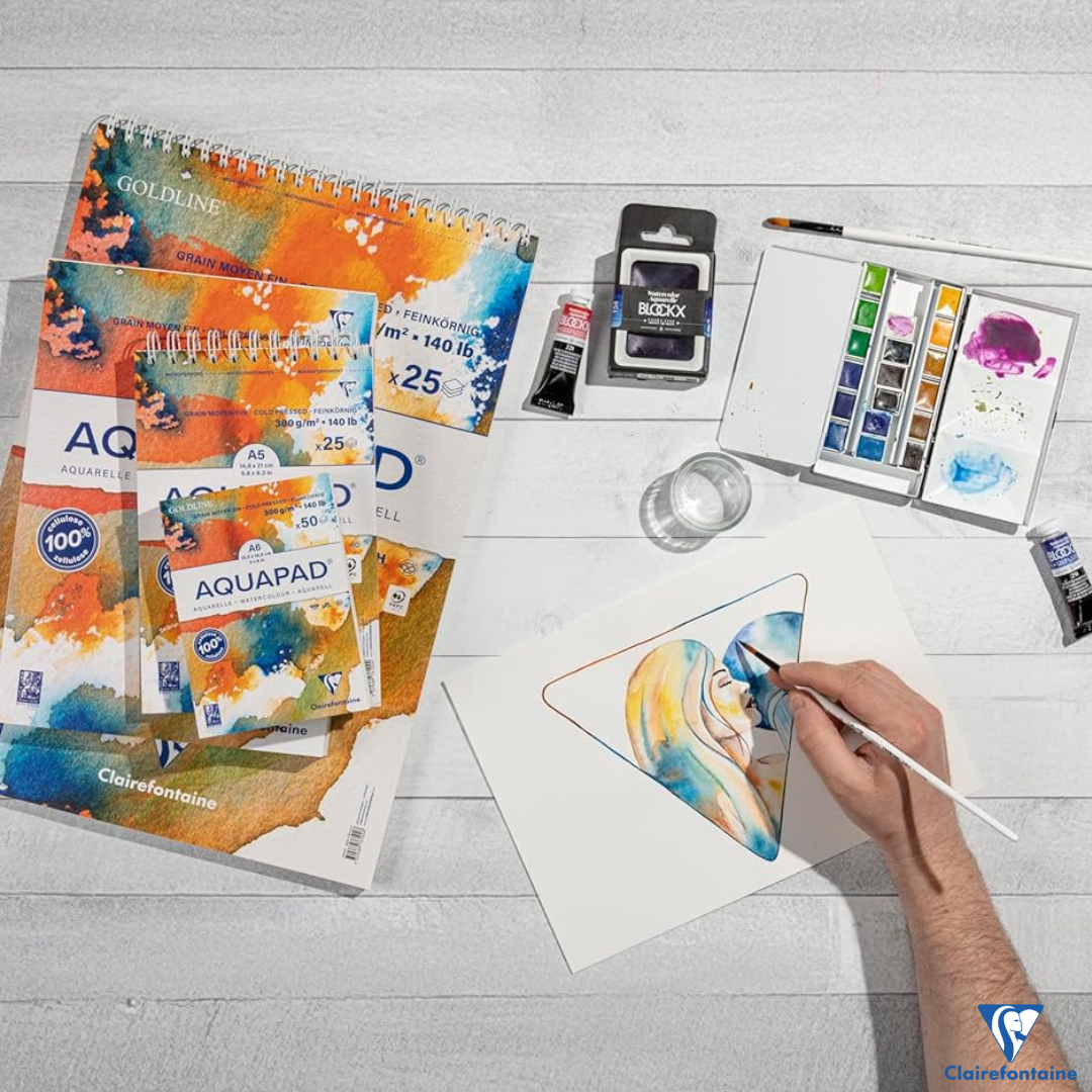 Goldline Aqua 300G Grain fin moyen A3 30Sh Blanc CLAIREFONTAINE