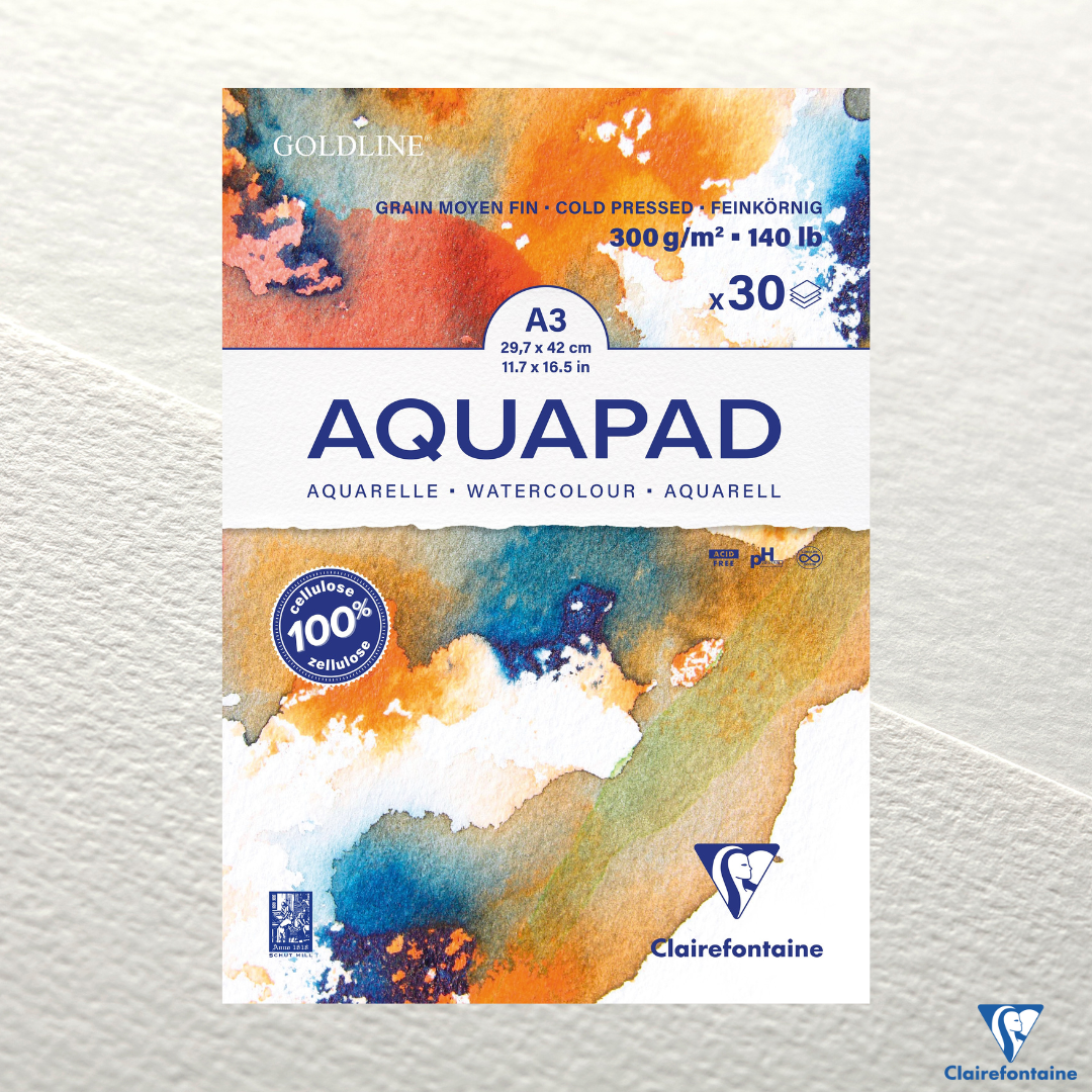 Goldline Aqua 300G Grain fin moyen A3 30Sh Blanc CLAIREFONTAINE