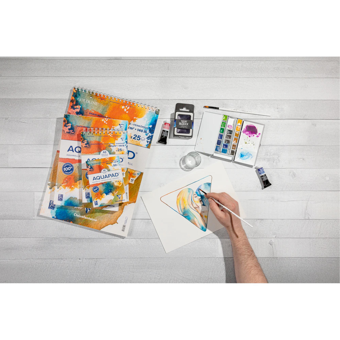 Bloc Aquarelle collé Aquapad 300G 20 feuilles A2 by CLAIREFONTAINE