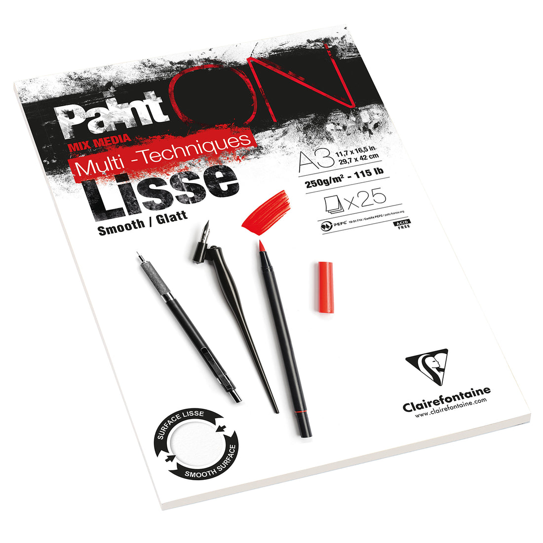 Paint'On Bloc à dessin lisse blanc A3 25F 250g