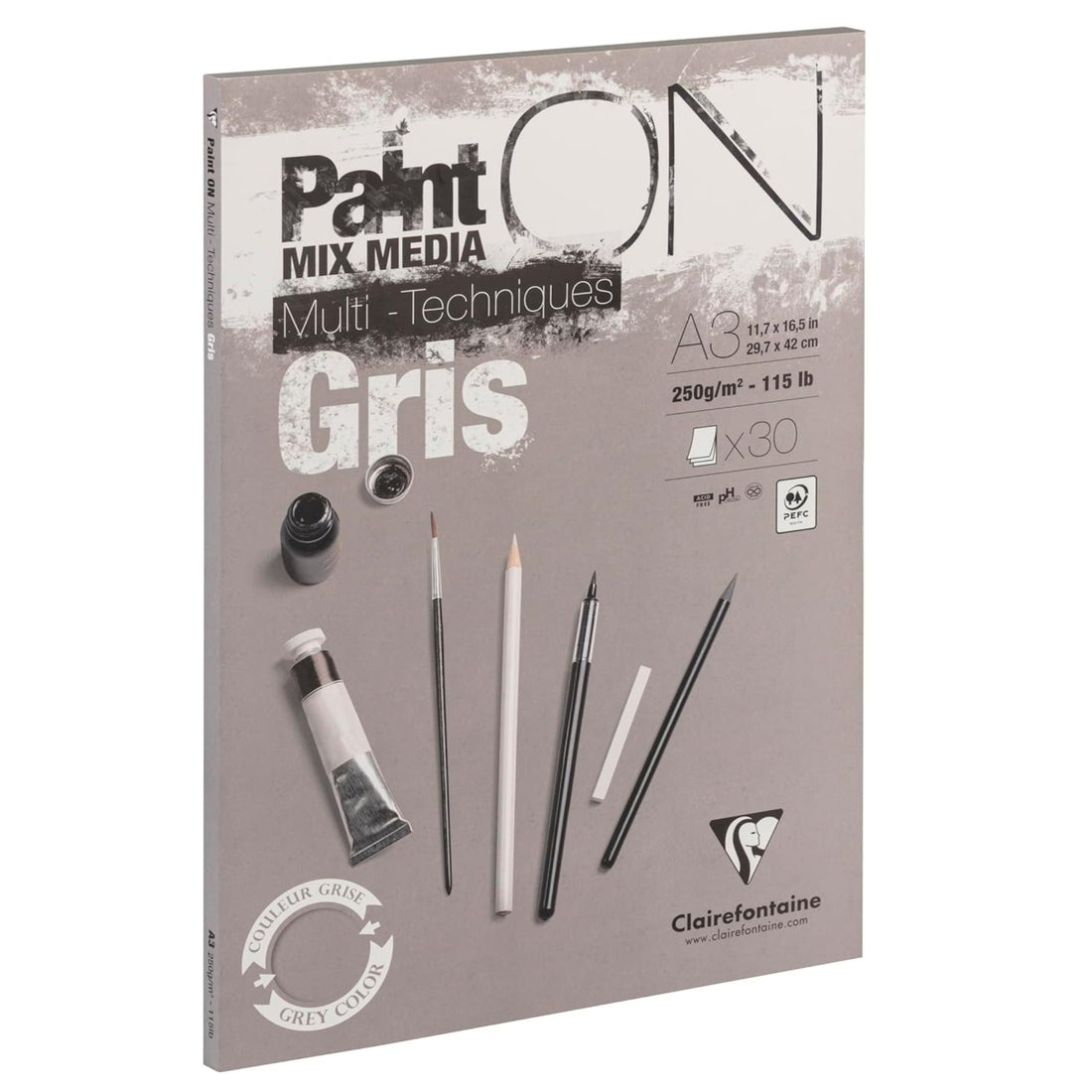 Paint'on - Peinture sur Gris A3 250g  30S 29.7x42cm