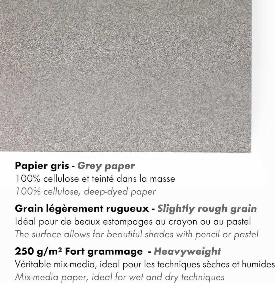 Paint'on - Peinture sur Gris A3 250g  30S 29.7x42cm