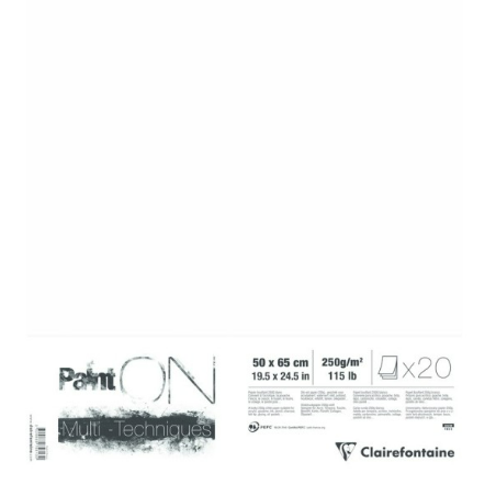 Paint'On Blanc 250g. 20S  19,7X25,5 CLAIREFONTAINE