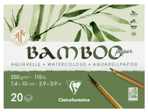 Bloc à dessin Collé 20F Bambou 250G 7,4X10Cm A7 L CLAIREFONTAINE