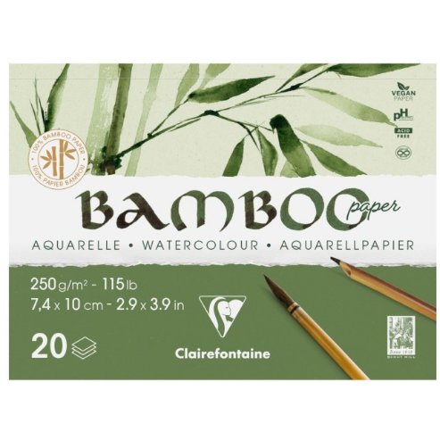 Bloc à dessin Collé 20F Bambou 250G 10X15Cm CLAIREFONTAINE