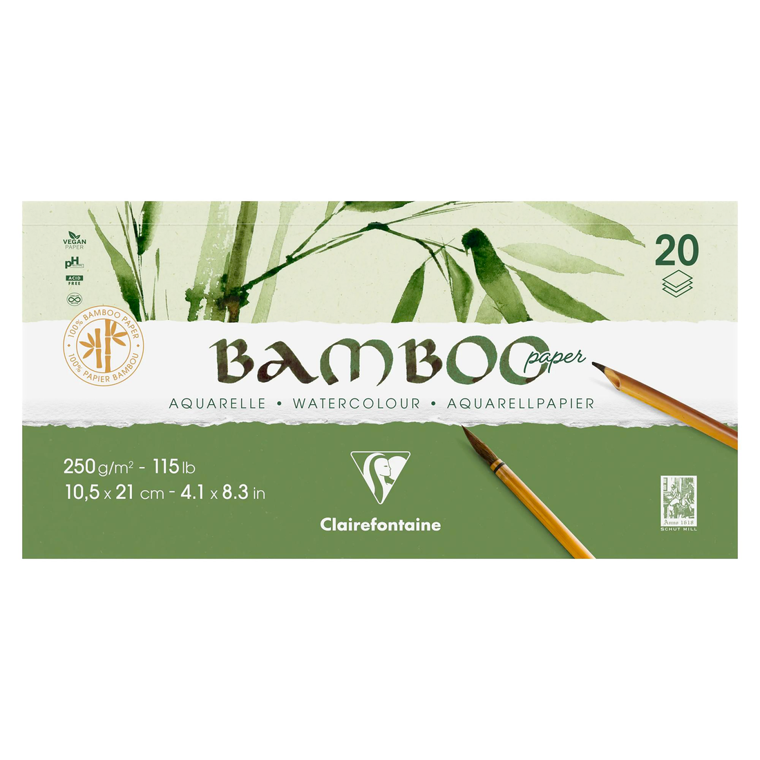 Glued pad  20 sheets Bamboo 250g 10,5x21cm L