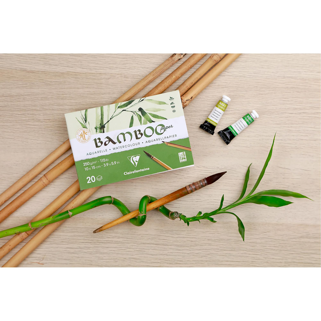 Glued pad  20 sheets Bamboo 250g 10,5x21cm L