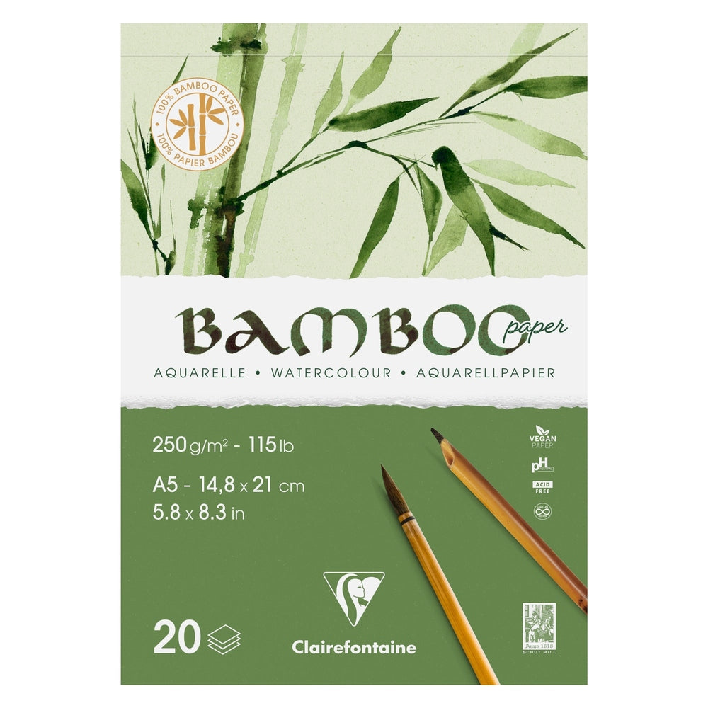 Bloc à dessin Collé 20F Bambou 250G A5 CLAIREFONTAINE