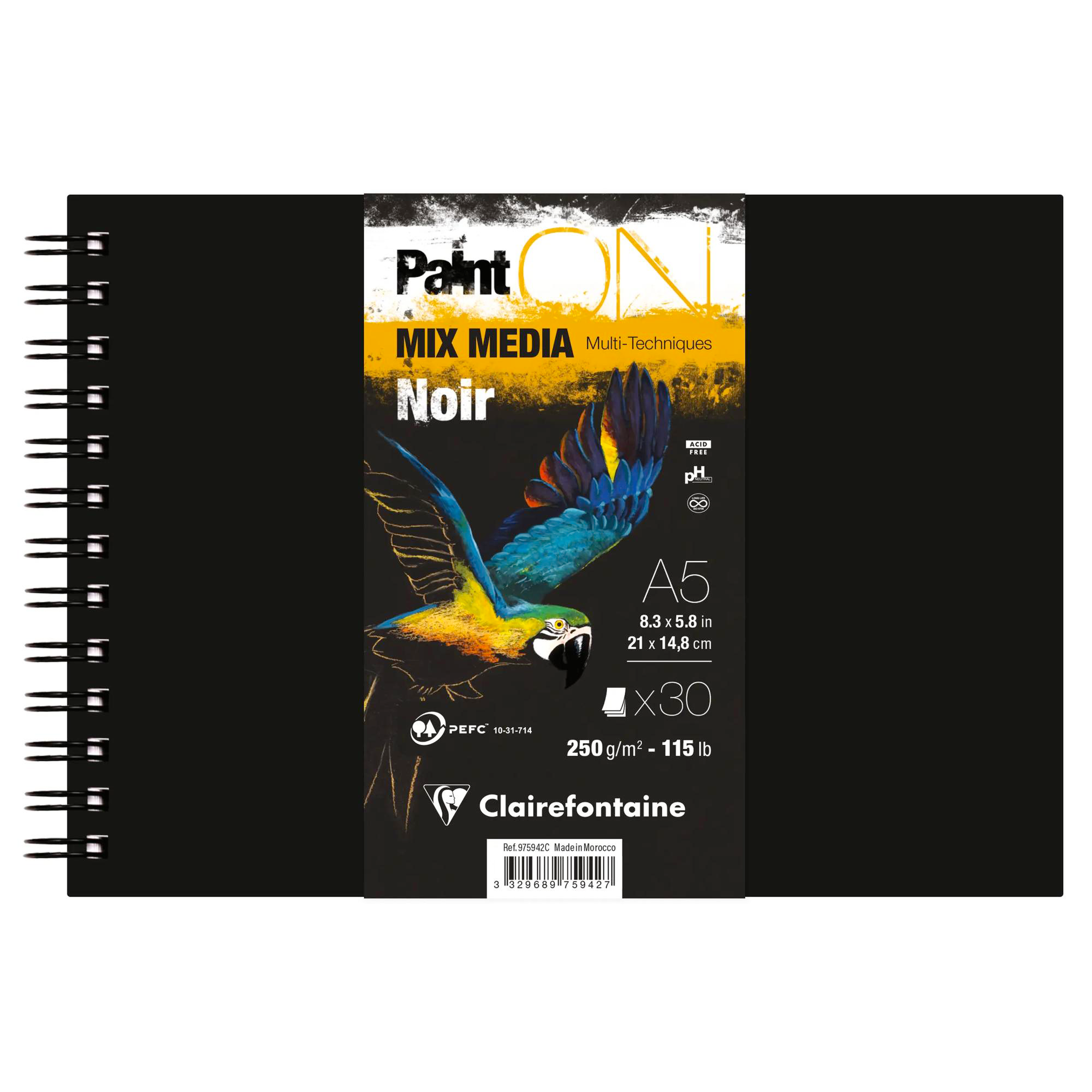 Sketchbook sewn Paint'ON Black 30p 250gr A5