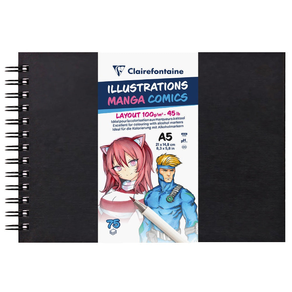 Livre à reliure spirale Style Manga  A4 75F 100G CLAIREFONTAINE